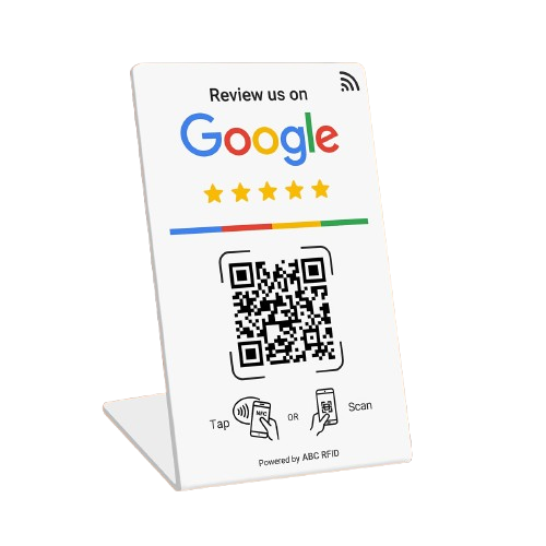 Google Review Stand — White